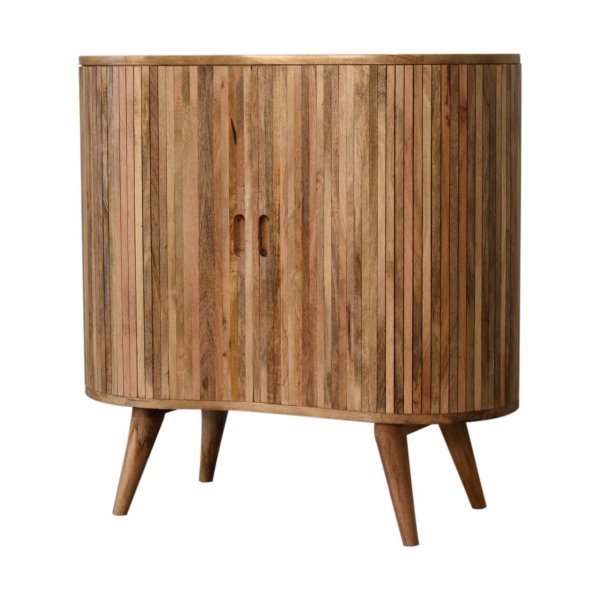 Solid Mango Wood Oak Finished 2 Door Mokka Cabinet - Image 2