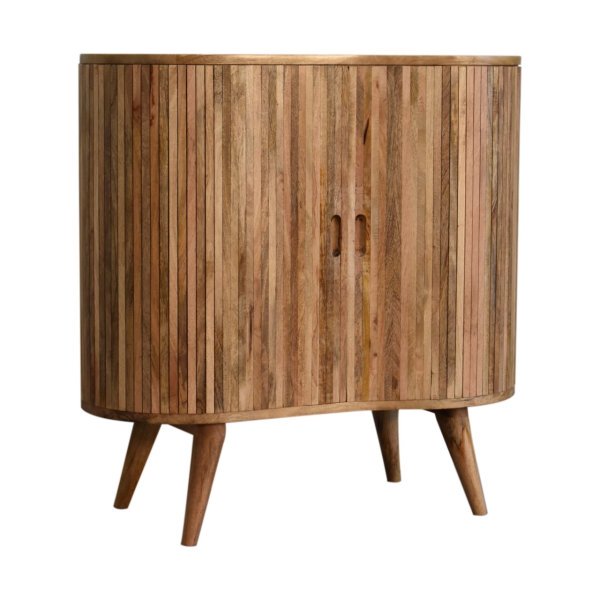Solid Mango Wood Oak Finished 2 Door Mokka Cabinet - Image 3