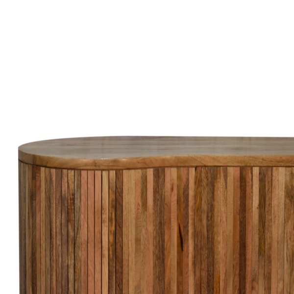 Solid Mango Wood Oak Finished 2 Door Mokka Cabinet - Image 4