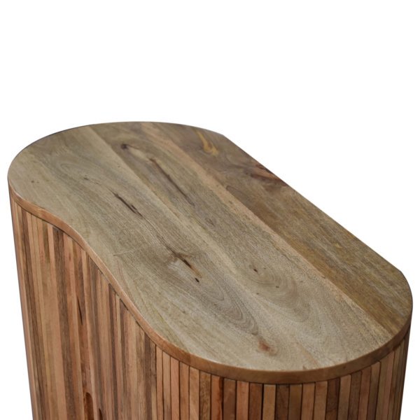 Solid Mango Wood Oak Finished 2 Door Mokka Cabinet - Image 5