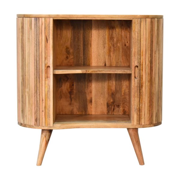 Solid Mango Wood Oak Finished 2 Door Mokka Cabinet - Image 6