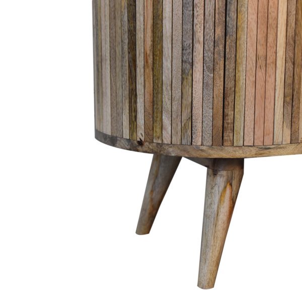 Solid Mango Wood Oak Finished 2 Door Mokka Cabinet - Image 8