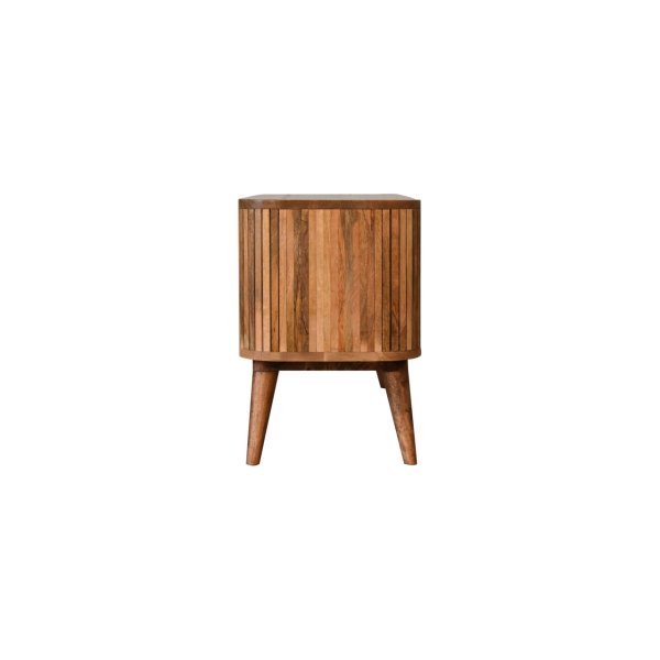 Solid Mango Wood Oak Finished 2 Handle Mokka Media Unit - Image 9