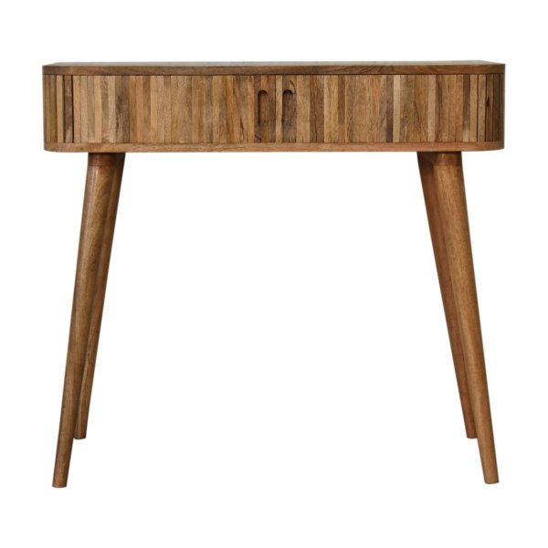 Solid Mango Wood Oak Finished 2 Handle Console Table