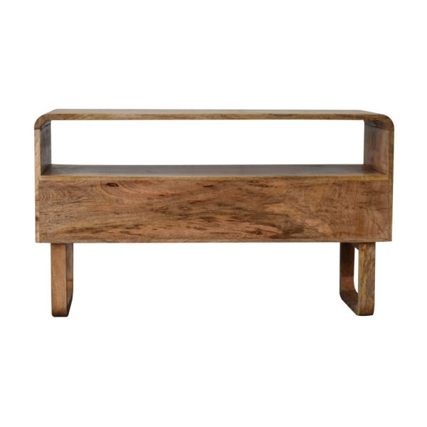 Solid Mango Wood Oak and Rattan Finished 2 Door Tallin Media Unit - Image 9