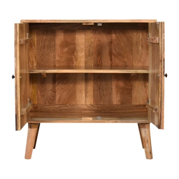 Solid Mango Wood Oak and Classic Grey Finished 2 Door Cabinet - Image 6