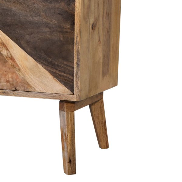 Solid Mango Wood Oak and Classic Grey Finished 2 Door Cabinet - Image 7