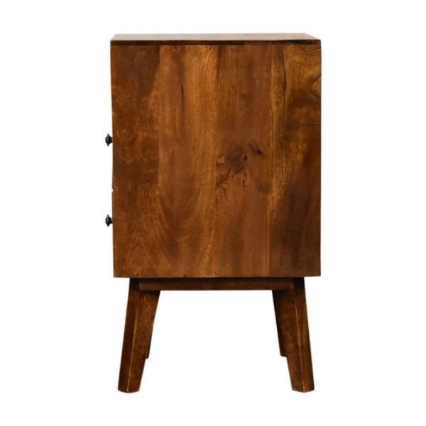 Solid Mango Wood Chestnut Finished 2 Drawer Amouri Bedside - Image 8