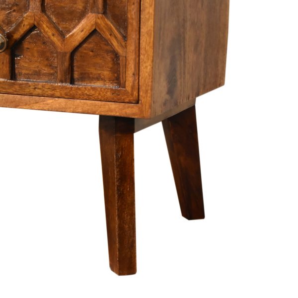 Solid Mango Wood Chestnut Finished 4 Drawer Amouri Media Unit - Image 7