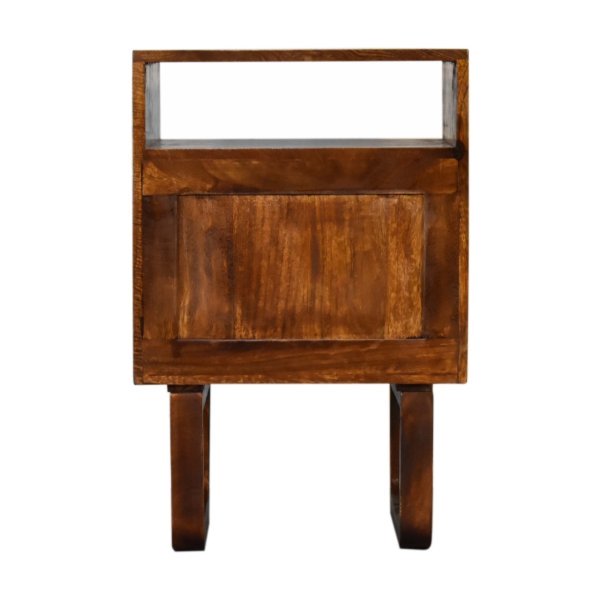 Solid Mango Wood Chestnut Finished 1 Door Drew Bedside - Image 9