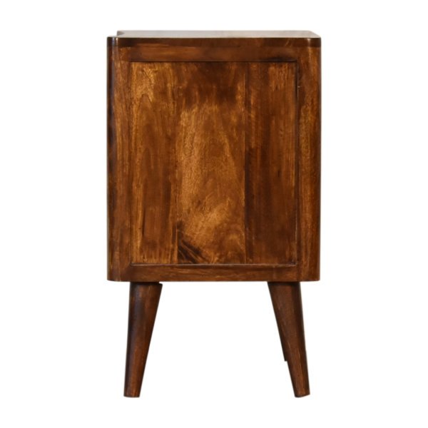 Solid Mango Wood Chestnut Finished 3 Drawer Bedside - Image 8