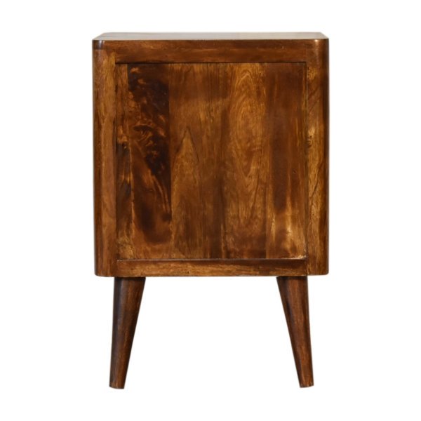 Solid Mango Wood Chestnut Finished 3 Drawer Bedside - Image 9