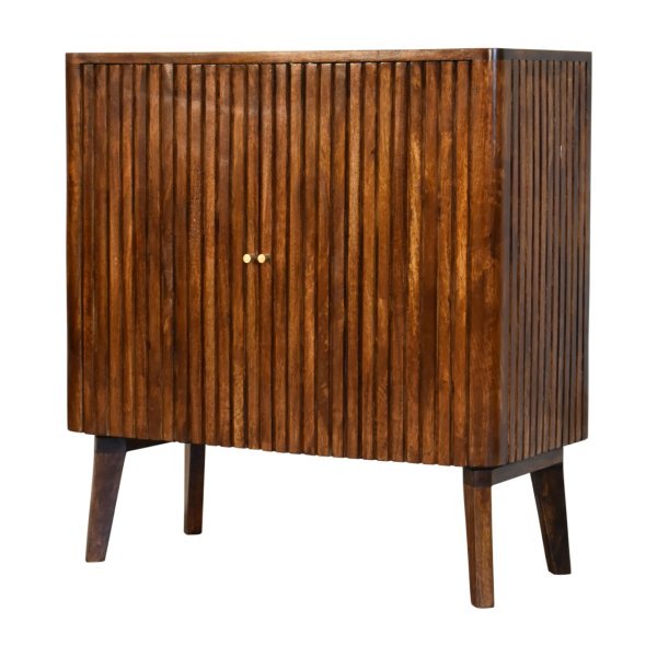 Solid Mango Wood Chestnut Finished 2 Door Reeve Cabinet - Image 3