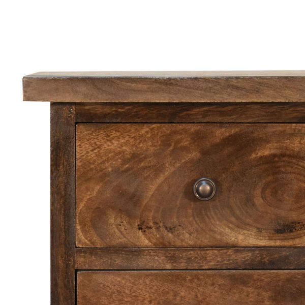 Solid Mango Wood Chestnut Finished 3 Drawer Chest - Image 4