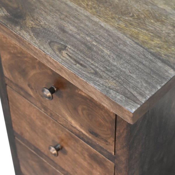 Solid Mango Wood Chestnut Finished 3 Drawer Chest - Image 5