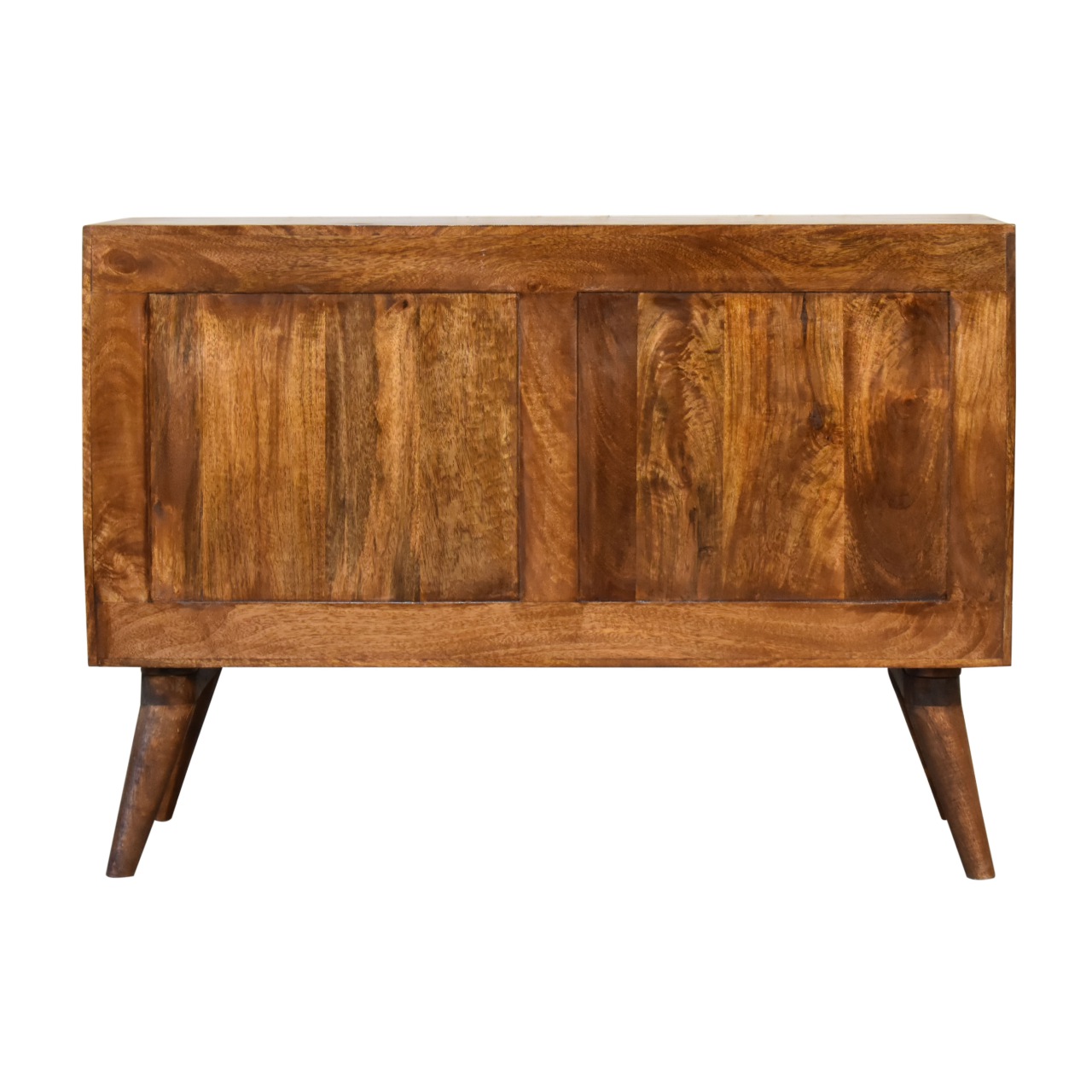 Solid Mango Wood Chestnut Finished Sliding Cabinet with 4 Drawers - Image 10