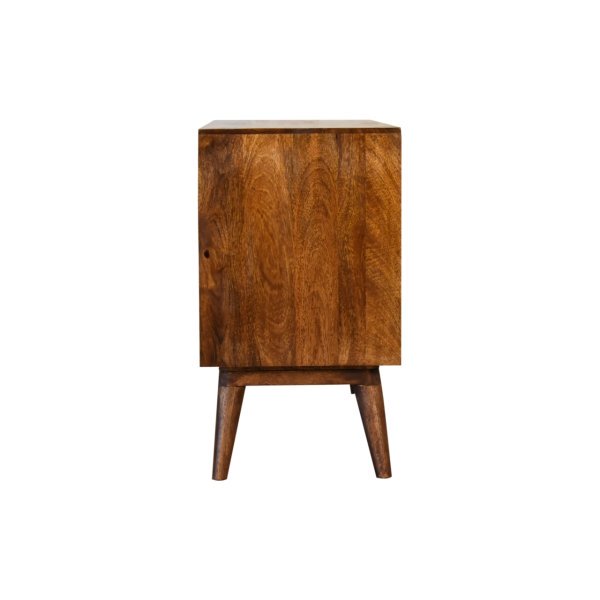 Solid Mango Wood Chestnut Finished Sliding Cabinet with 4 Drawers - Image 9