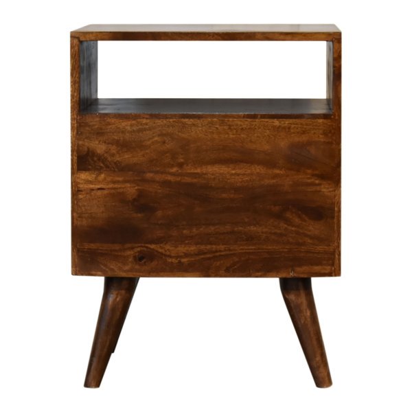 Solid Mango Wood Chestnut Finished 2 Drawers 1 Slot Classic Bedside - Image 9