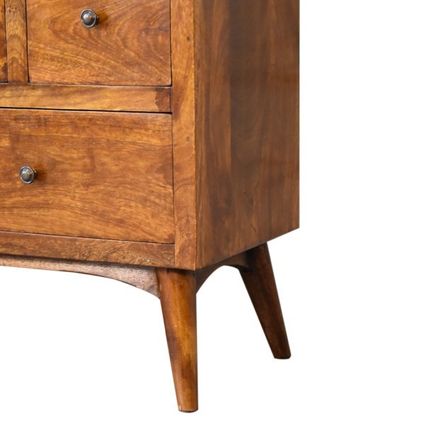 Solid Mango Wood Chestnut Finished 8 Drawer Chest of Drawers - Image 7