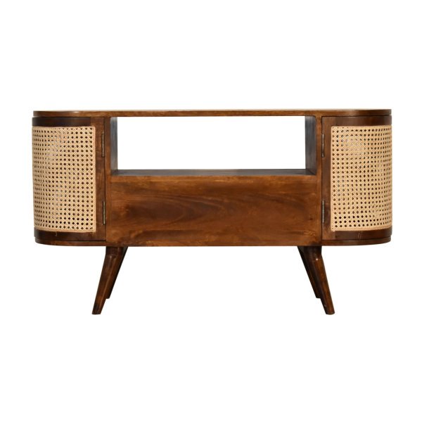 Solid Mango Wood Chestnut Finished 1 Drawer 2 Door Larissa Media Unit - Image 10