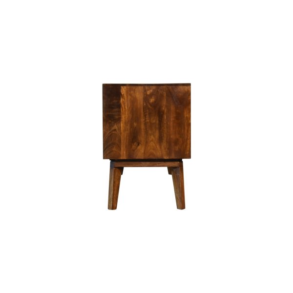 Solid Mango Wood Chestnut Finished 2 Samara Door Media Unit - Image 9