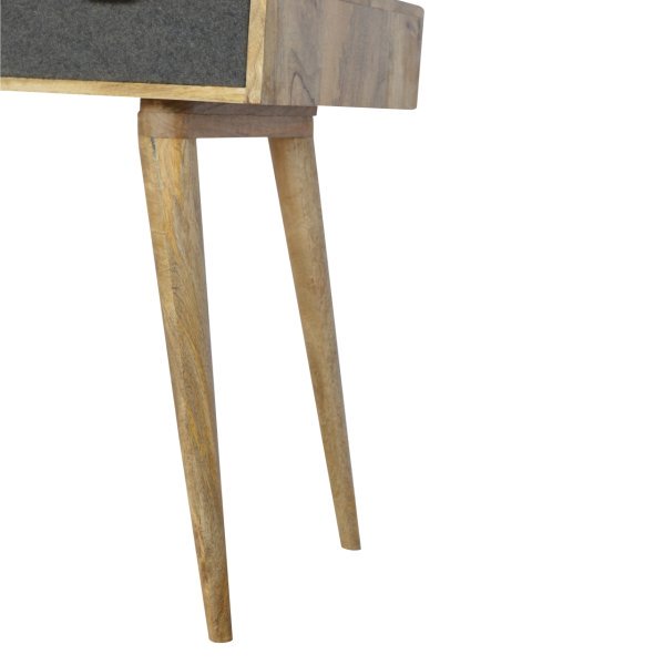 Solid Mango Wood Grey Tweed Writing Desk - Image 7