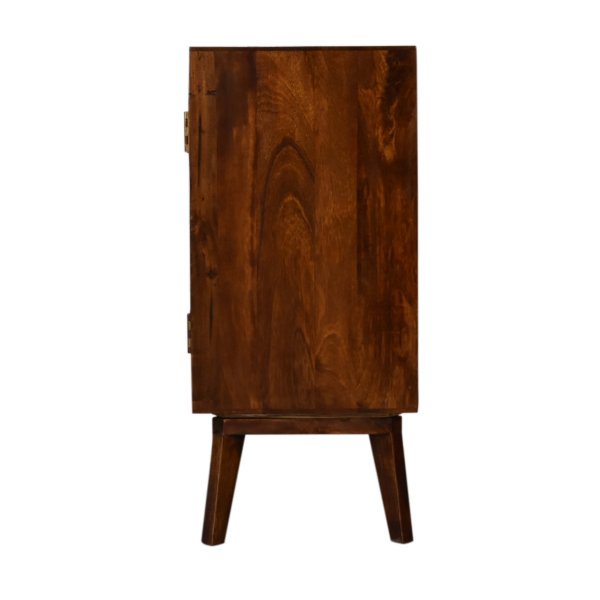 Solid Mango Wood Chestnut Finished 2 Door Honeycomb Front Cabinet - Image 8