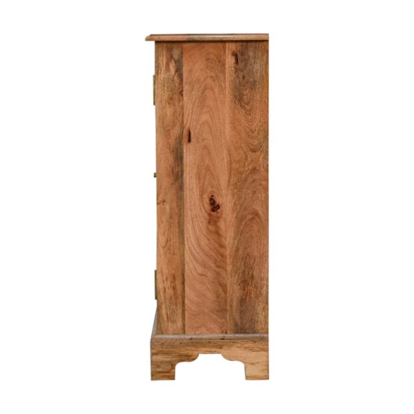 Solid Mango Wood Oak Finished 2 Woven Doors Lounge Cabinet - Image 8