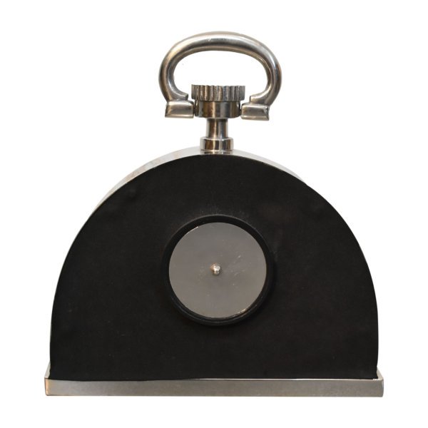 Solid Mango Wood Black and Chrome Table Clock - Image 5