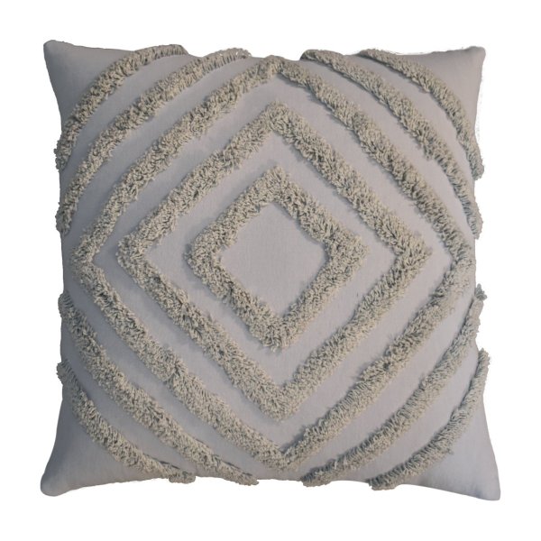 Solid Mango Wood Set of 2 Tacy Grey Cushions - Image 3