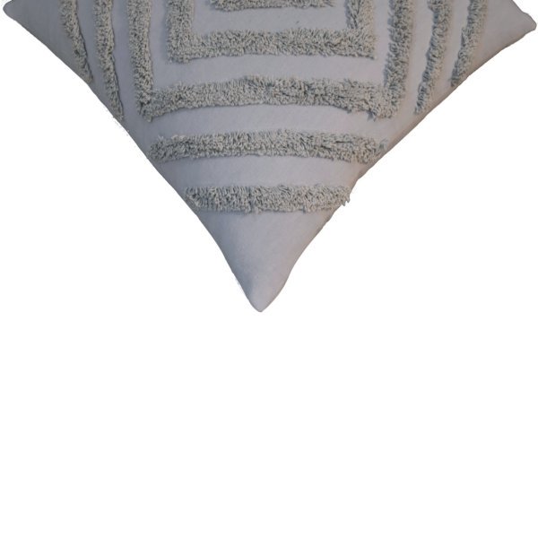 Solid Mango Wood Set of 2 Tacy Grey Cushions - Image 4