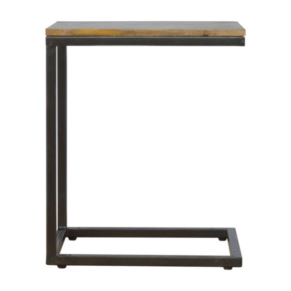 Solid Mango Wood Honey Caramel Finished Industrial Small End Table