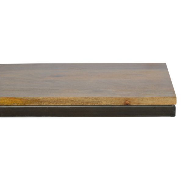 Solid Mango Wood Honey Caramel Finished Industrial Small End Table - Image 7