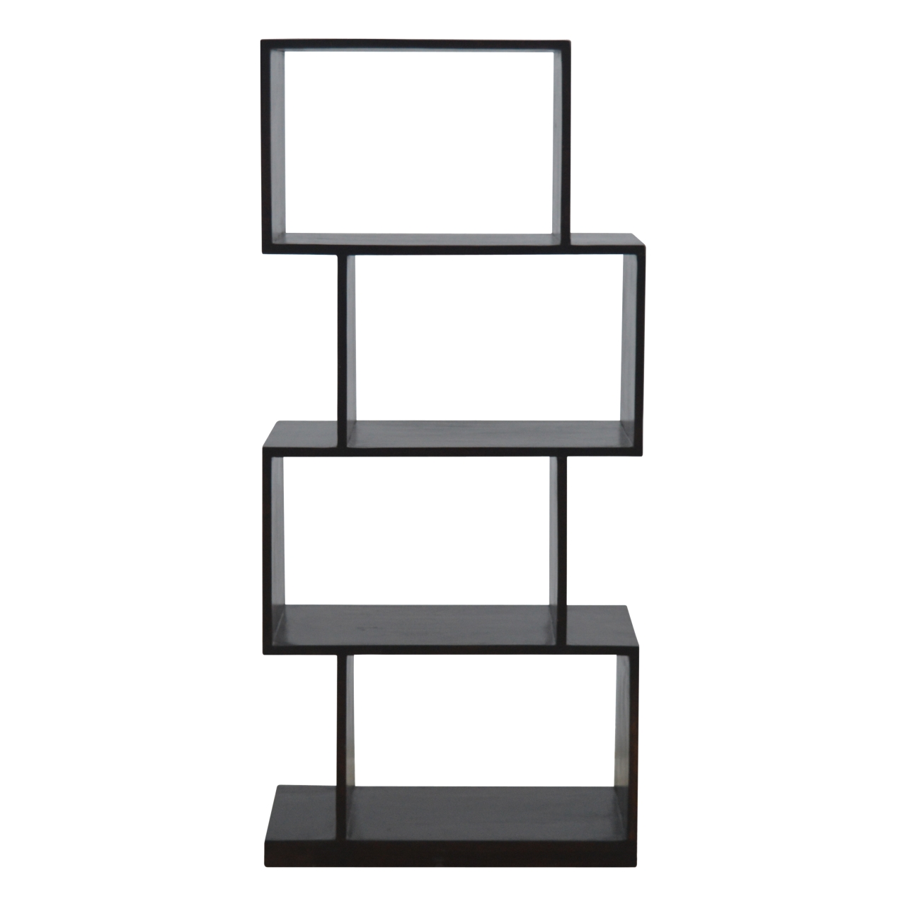 Solid Sheesham Wood Chestnut Finished Zig Zag Display Unit
