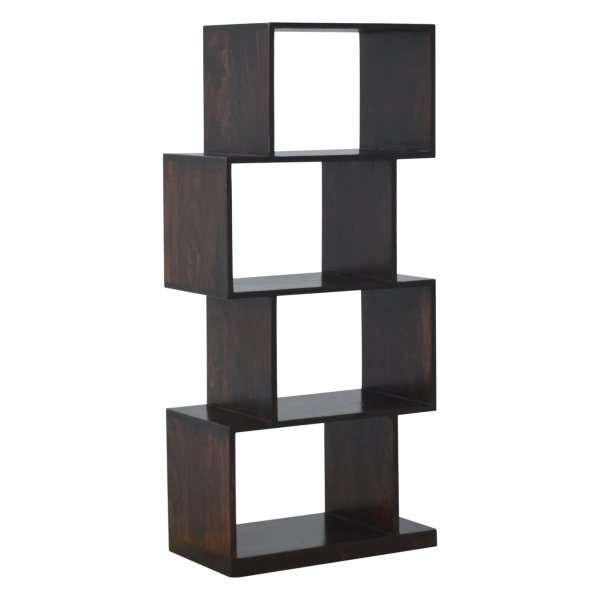 Solid Sheesham Wood Chestnut Finished Zig Zag Display Unit - Image 3