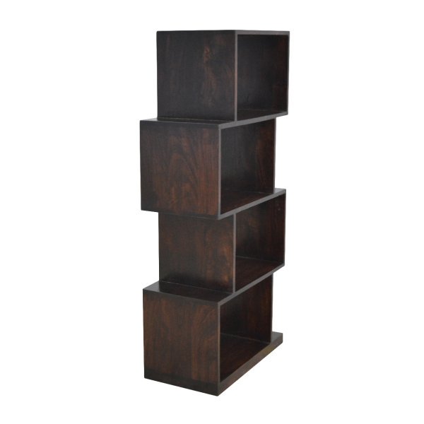 Solid Sheesham Wood Chestnut Finished Zig Zag Display Unit - Image 4