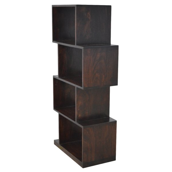 Solid Sheesham Wood Chestnut Finished Zig Zag Display Unit - Image 9