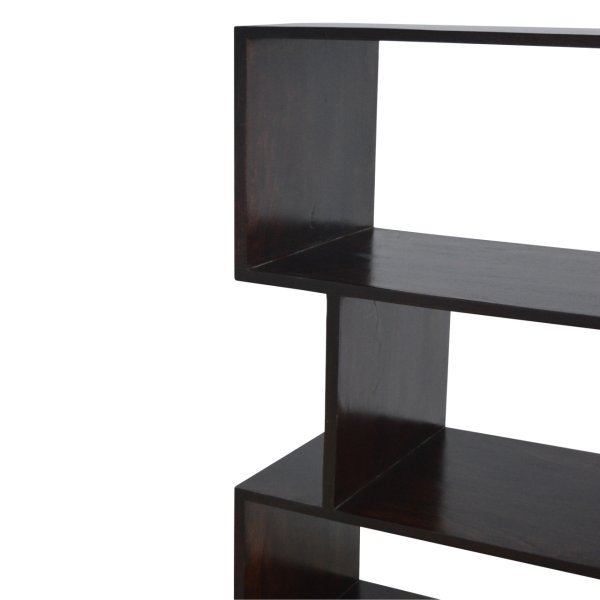Solid Sheesham Wood Chestnut Finished Zig Zag Display Unit - Image 5