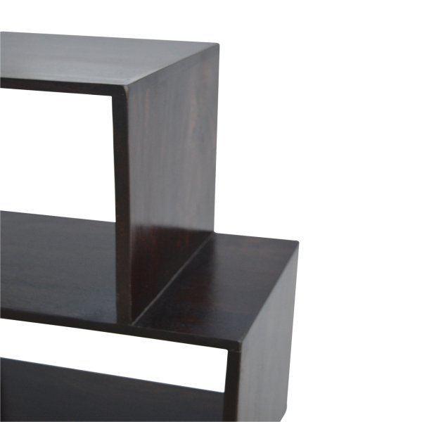 Solid Sheesham Wood Chestnut Finished Zig Zag Display Unit - Image 6