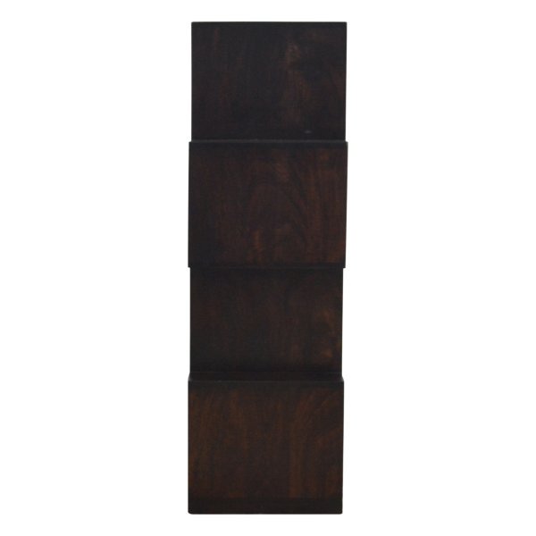 Solid Sheesham Wood Chestnut Finished Zig Zag Display Unit - Image 8