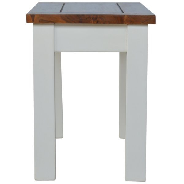 Solid Mango Wood Honey Caramel Acacia Top & Hand Painted Finish Hallway Bench - Image 8