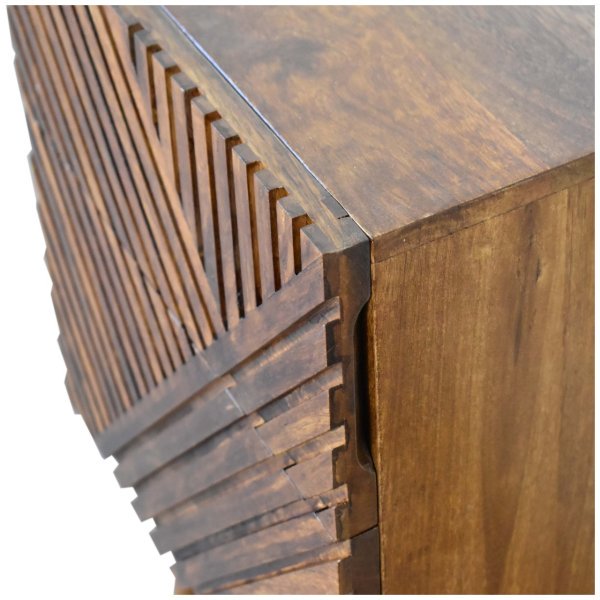 Solid Mango Wood Chestnut Finished Lille 2 Drawer Bedside - Image 5