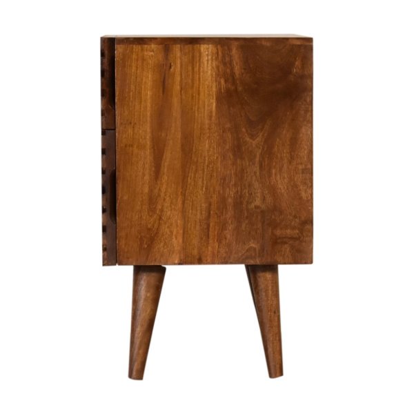 Solid Mango Wood Chestnut Finished Lille 2 Drawer Bedside - Image 8
