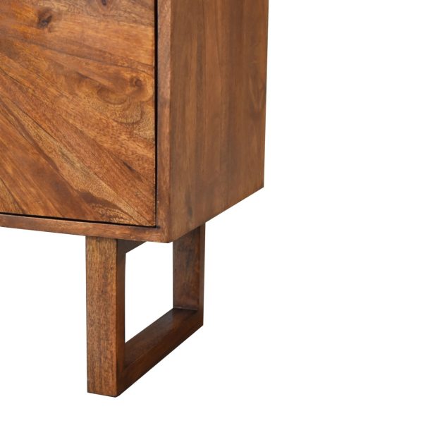 Solid Mango Wood Chestnut Finished 2 Door Sunrise Cabinet with 'U' Shaped Legs - Image 7