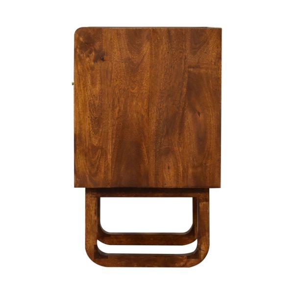 Solid Mango Wood Chestnut Finished 1 Drawer Sunrise Open Bedside - Image 8