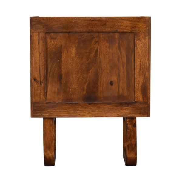 Solid Mango Wood Chestnut Finished 1 Drawer Sunrise Open Bedside - Image 9