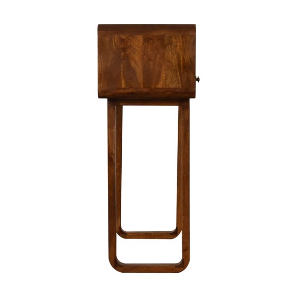 Solid Mango Wood Chestnut Finished 2 Drawer Curved Console Table with 'U' Shaped Legs - Image 8