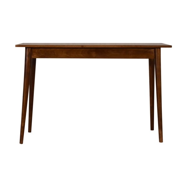 Solid Mango Wood Chestnut Finished 2 Drawer Writing Desk - Image 9