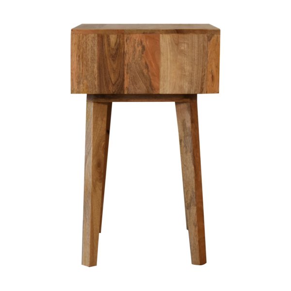 Solid Mango Wood Oak Finished Bone Inlay Tapered Bedside - Image 9