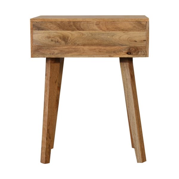 Solid Mango Wood Oak Finished Bone Inlay Tapered Bedside - Image 10